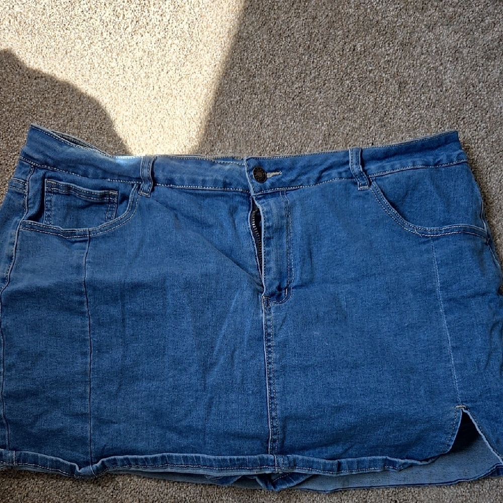 Blue Denim Mini Skirt